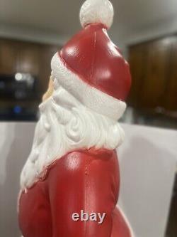 Vintage Christmas 40 General Foam Waving Santa Claus Blue Eyes Blow Mold Light