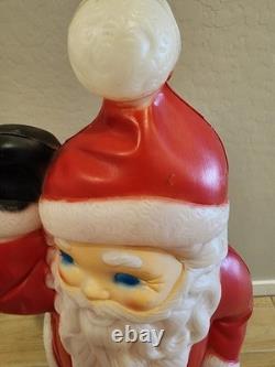 Vintage Christmas 40 General Foam Waving Santa Claus Blue Eyes Blow Mold Light Vintage Christmas 40 General Foam Waving Santa Claus Blue Eyes Blow Mold Light