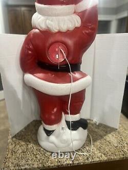 Vintage Christmas 40 General Foam Waving Santa Claus Blue Eyes Blow Mold Light