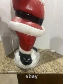 Vintage Christmas 40 General Foam Waving Santa Claus Blue Eyes Blow Mold Light