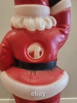 Vintage Christmas 40 General Foam Waving Santa Claus Blue Eyes Blow Mold Light Vintage Christmas 40 General Foam Waving Santa Claus Blue Eyes Blow Mold Light