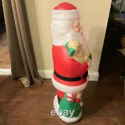 Vintage Christmas 43 TPI Santa with Puppies Blow Mold Yard Decoration