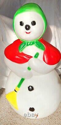 Vintage Christmas Blow Mold Babushka Snowlady Union Products Rare Snowman 30