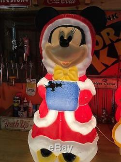 Vintage Christmas Blow Mold Mickey & Minnie Mouse Disney 34