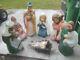 Vintage Christmas Blow Mold Nativity Scene General Foam 7 Piece Outdoor Set