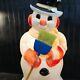 Vintage Christmas Blow Mold, Poloron Lighted 31 Snowman With Broom Yard Decor