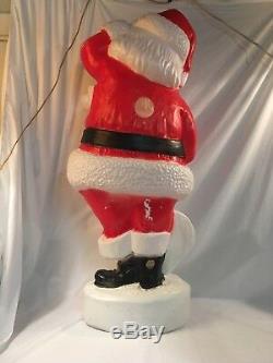 Vintage Christmas Blow Mold Union African American Santa Black Boots Patriotic