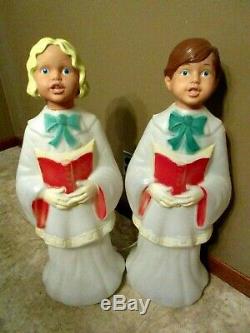 Vintage Christmas Empire Choir Boy & Girl Blow Molds 30 Doll heads