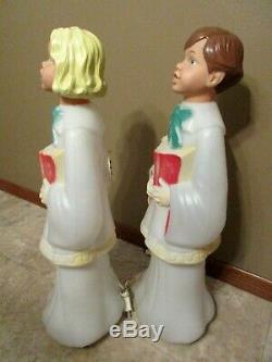 Vintage Christmas Empire Choir Boy & Girl Blow Molds 30 Doll heads