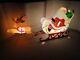 Vintage Christmas Grand Venture Blow Mold Light Up Santa Sleigh And (1) Reindeer