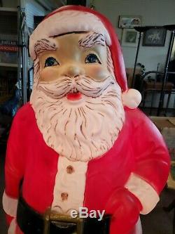 Vintage Christmas Santa Claus Package Lighted Blow Mold 5 foot (58)tall large