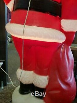 Vintage Christmas Santa Claus Package Lighted Blow Mold 5 foot (58)tall large