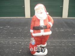 Vintage Christmas Santa Claus Package Lighted Blow Mold 5 foot tall large