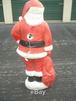 Vintage Christmas Santa Claus Package Lighted Blow Mold 5 foot tall large