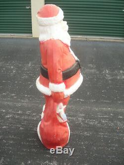 Vintage Christmas Santa Claus Package Lighted Blow Mold 5 foot tall large