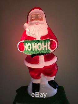 Vintage Christmas TPI 41 HoHoHo Lighted Blow Mold Santa Yard Decoration