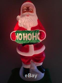 Vintage Christmas TPI 41 HoHoHo Lighted Blow Mold Santa Yard Decoration