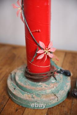 Vintage Christmas lighted candles yard lamps Decor Display red lights antique Vintage Christmas lighted candles yard lamps Decor Display red lights antique