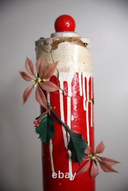 Vintage Christmas lighted candles yard lamps Decor Display red lights antique Vintage Christmas lighted candles yard lamps Decor Display red lights antique