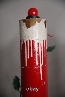 Vintage Christmas lighted candles yard lamps Decor Display red lights antique Vintage Christmas lighted candles yard lamps Decor Display red lights antique