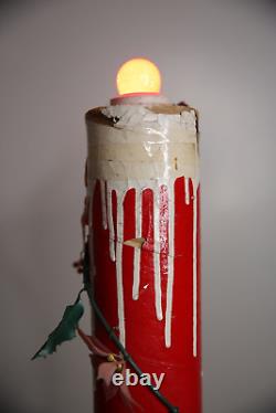 Vintage Christmas lighted candles yard lamps Decor Display red lights antique