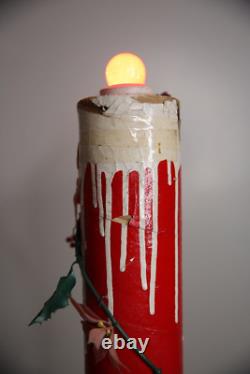 Vintage Christmas lighted candles yard lamps Decor Display red lights antique Vintage Christmas lighted candles yard lamps Decor Display red lights antique