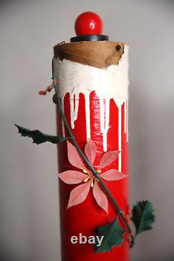 Vintage Christmas lighted candles yard lamps Decor Display red lights antique Vintage Christmas lighted candles yard lamps Decor Display red lights antique