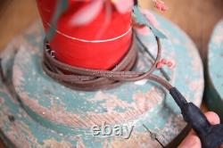 Vintage Christmas lighted candles yard lamps Decor Display red lights antique Vintage Christmas lighted candles yard lamps Decor Display red lights antique