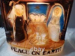 Vintage DAPOL Plastics 1973 Christmas Peace On Earth Nativity Manger Blow Mold