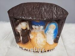 Vintage DAPOL Plastics 1973 Christmas Peace On Earth Nativity Manger Blow Mold