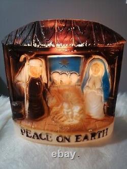 Vintage DAPOL Plastics 1973 Christmas Peace On Earth Nativity Manger Blow Mold