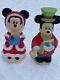 Vintage Disney Santa's Best Mickey And Minnie Mouse Christmas Blow Molds 33 1/2