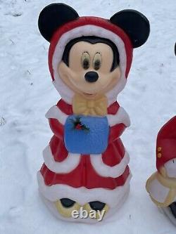 Vintage Disney Santa's Best Mickey and Minnie Mouse Christmas Blow Molds 33 1/2