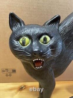 Vintage Don Featherstone Black Cat Blow Mold Yellow Eyes Halloween Outdoor Decor