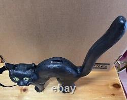 Vintage Don Featherstone Black Cat Blow Mold Yellow Eyes Halloween Outdoor Decor