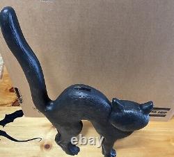 Vintage Don Featherstone Black Cat Blow Mold Yellow Eyes Halloween Outdoor Decor