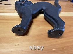 Vintage Don Featherstone Black Cat Blow Mold Yellow Eyes Halloween Outdoor Decor