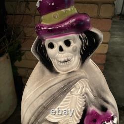 Vintage Don Featherstone Blow Mold Halloween Skeleton Cape Top Hat 33 Inch RARE Vintage Don Featherstone Blow Mold Halloween Skeleton Cape Top Hat 33 Inch RARE