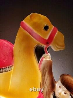 Vintage Don Featherstone Lighted Nativity Camel Donkey Shepard Blow Mold
