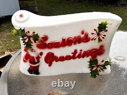 Vintage EMPIRE 1976 Seasons Greetings Scroll Blow Mold 17 Santa Christmas RARE