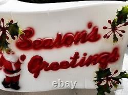 Vintage EMPIRE 1976 Seasons Greetings Scroll Blow Mold 17 Santa Christmas RARE