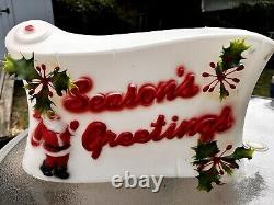 Vintage EMPIRE 1976 Seasons Greetings Scroll Blow Mold 17 Santa Christmas RARE