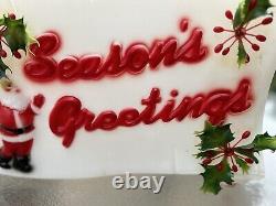 Vintage EMPIRE 1976 Seasons Greetings Scroll Blow Mold 17 Santa Christmas RARE