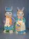 Vintage Empire 34 Lighted Mr & Mrs Easter Bunny Rabbit Blow Molds