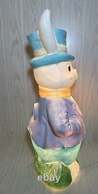 Vintage EMPIRE 34 Lighted Mr & Mrs EASTER Bunny Rabbit BLOW MOLDS