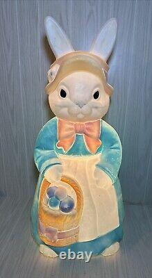 Vintage EMPIRE 34 Lighted Mr & Mrs EASTER Bunny Rabbit BLOW MOLDS