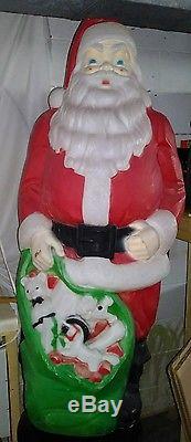 Vintage EMPIRE Christmas Santa Claus Toy Bag Sack Gift Plastic BlowMold Light Up