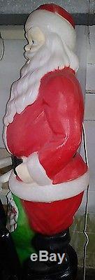 Vintage EMPIRE Christmas Santa Claus Toy Bag Sack Gift Plastic BlowMold Light Up