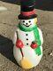 Vintage Empire Lighted Christmas Frosty Snowman Blow Mold Green Scarf Yard Decor