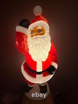 Vintage EMPIRE SANTA CLAUS Waving Lighted Christmas Blow Mold 40 Tall